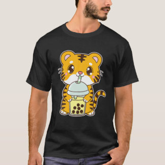 Kawaii Cute Zodiac Boba Tiger Banana Bubble Pearl T-Shirt