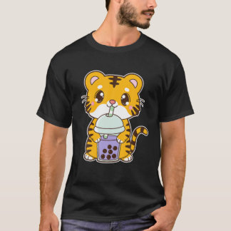 Kawaii Cute Zodiac Boba Tiger Taro Bubble Pearl Mi T-Shirt
