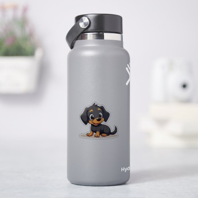 Kawaii Dachshund Puppy – Sleepy Pose (HydroFlask)
