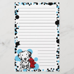 Kawaii Dalmatian & Fire Hydrant Stationery (Lined)