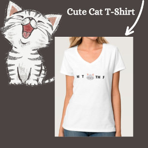 KAWAII Days of the Week Cat T-Shirt