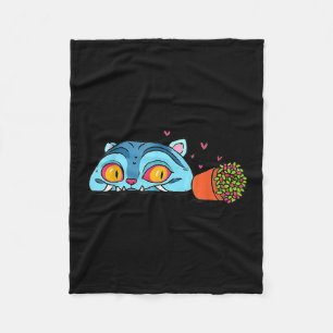 Kawaii Demon Cat Funny Anime Otaku Japanese Fleece Blanket