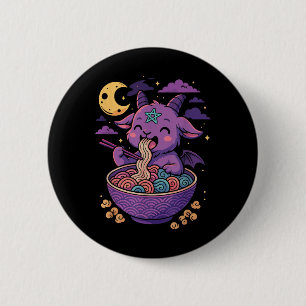 Kawaii Demon Ramen Noodles Goat Pentagram Pastel B 6 Cm Round Badge