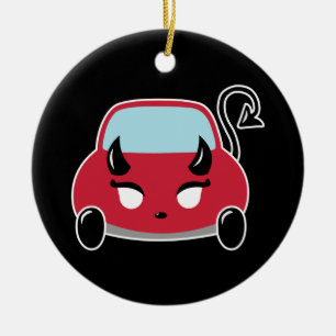Kawaii Devil Car Ceramic Tree Decoration