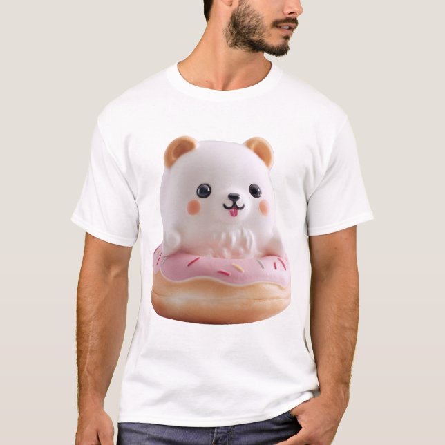 Kawaii Donut Puff Bear T-Shirt (Front)