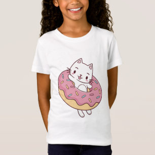 Kawaii Doughnut Cat T-Shirt – Cute Cartoon Kitty w
