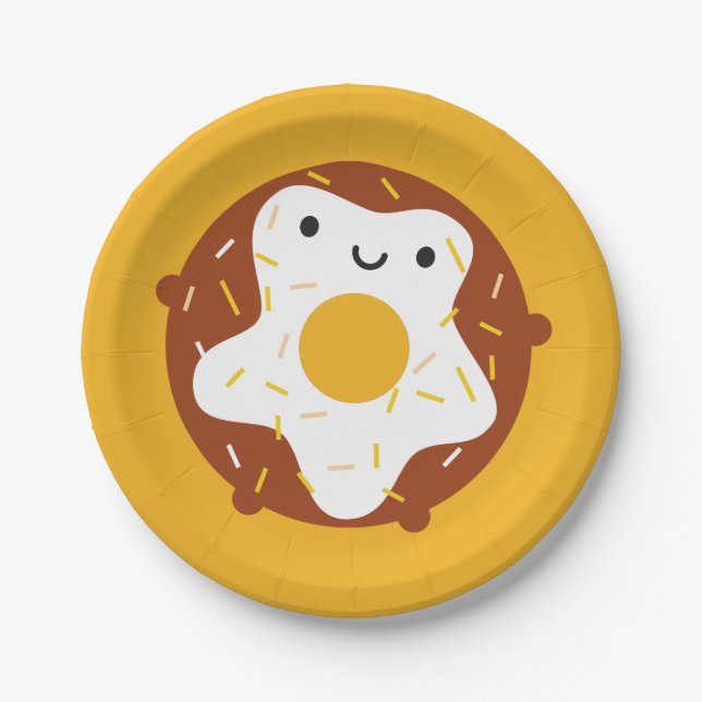 Kawaii Doughnut Paper Plate (Front)
