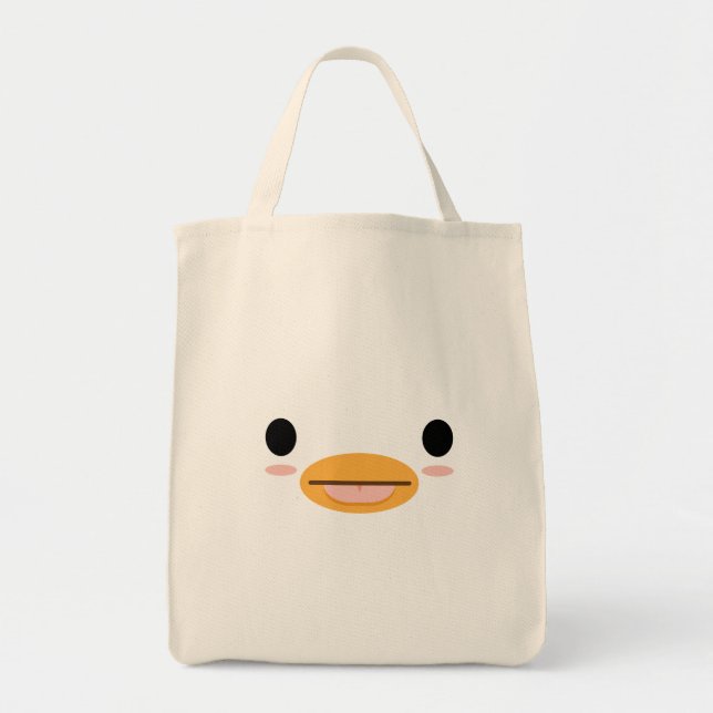 Kawaii Duck Tongue “Too cute to be serious.” Tote Bag (Front)