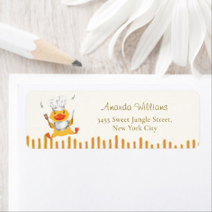 Kawaii Duckling Chef Baby Shower Return Address