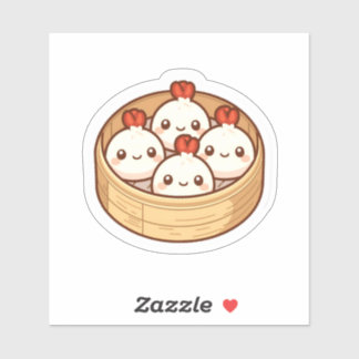 Kawaii Dumpling Bamboo Basket Art  