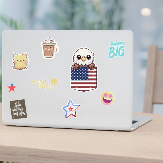 Kawaii Eagle American Flag Pocket  (Creator Uploaded)