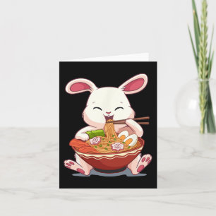 Kawaii Easter Bunny Ramen Noodles Japanese Easter Card