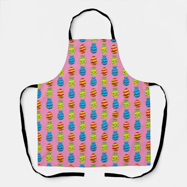 Kawaii Easter Eggs with Ribbons Apron (Front)