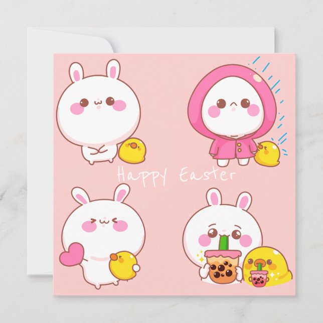 Kawaii Easter Holiday Card (Front)