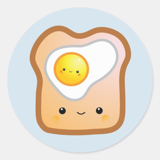 Kawaii Egg and Toast Sticker (Front)