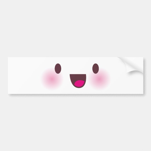 Kawaii face bumper sticker (Front)