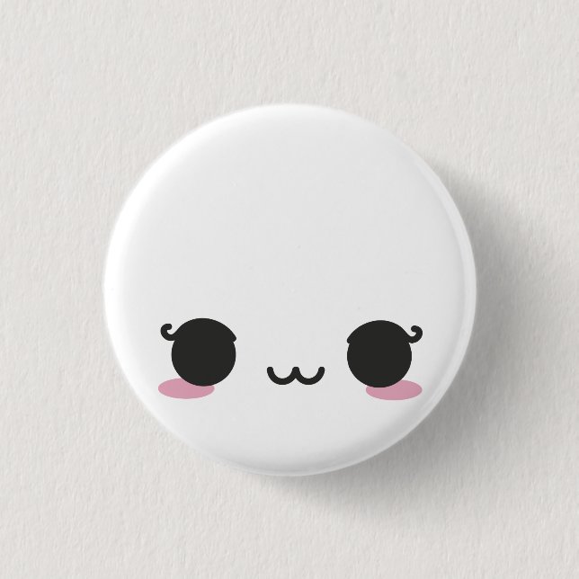 Kawaii Faces 3 Cm Round Badge (Front)