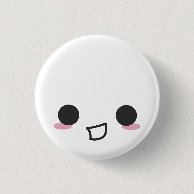 Kawaii Faces 3 Cm Round Badge (Front)