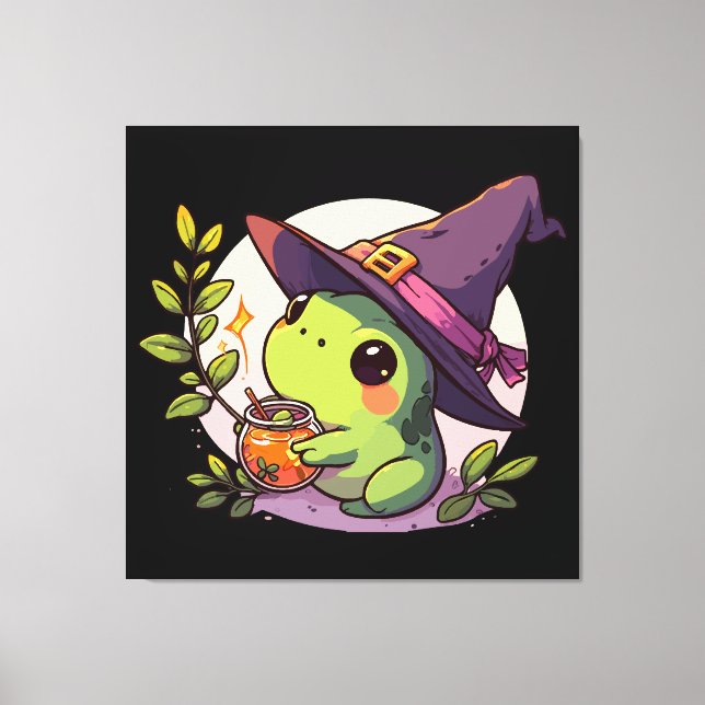 Kawaii fall hamster yoga canvas print (Front)