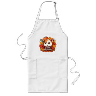 Kawaii fall hamster yoga long apron