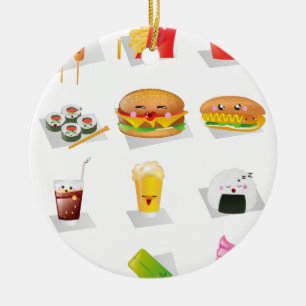 kawaii fast food ceramic tree decoration