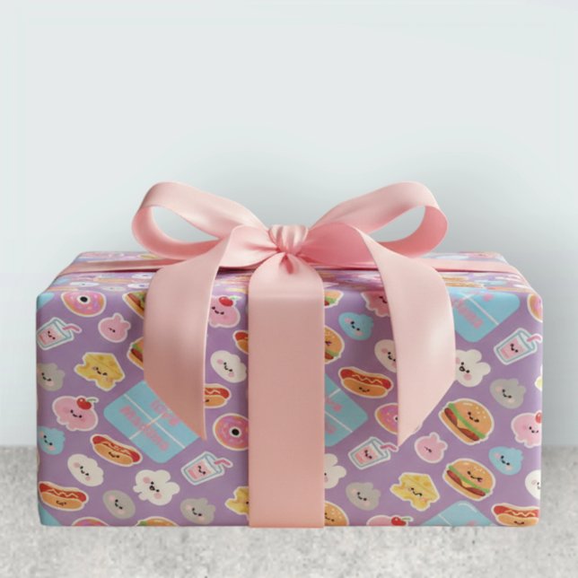 Kawaii Fast Food Cheese Pattern Frame Wrapping Paper (Creator Uploaded)