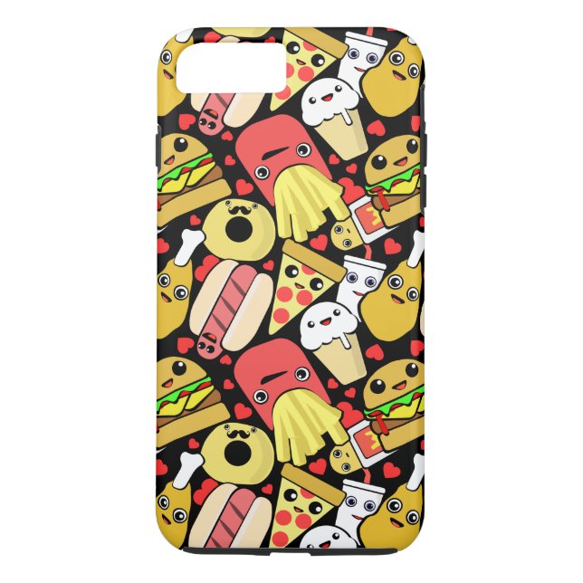 Kawaii Fast Food Pattern Case-Mate iPhone Case (Back)