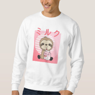 Kawaii Fault Retro Japanese Strawberry Milkshake Sweatshirt