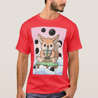Kawaii Fennec Fox Bubble Boba Milk Tea Japanese Ae T-Shirt
