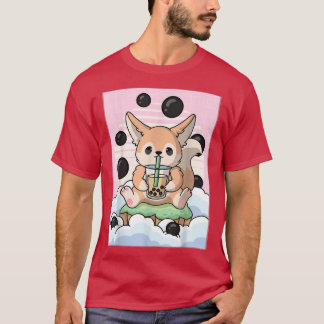 Kawaii Fennec Fox Bubble Boba Milk Tea Japanese Ae T-Shirt