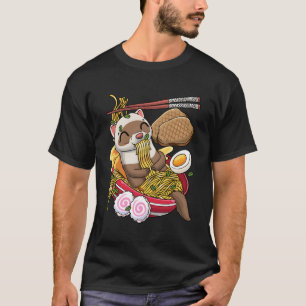 Kawaii Ferret Ra Noodles Japanese Food T-Shirt