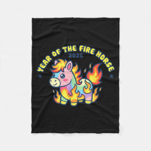 Kawaii Fire Horse Shirt - Year Of The Fire Horse 2 Fleece Blanket