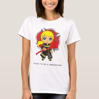 Kawaii Firefighter girl - Customisable T-Shirt