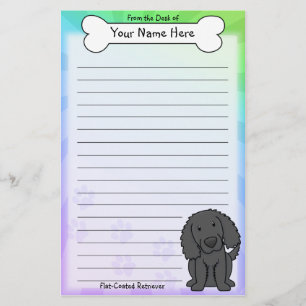 Kawaii Flat-Coated Retriever Stationery