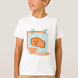 kawaii food- cute Cheese, orange, turquoise T-Shirt