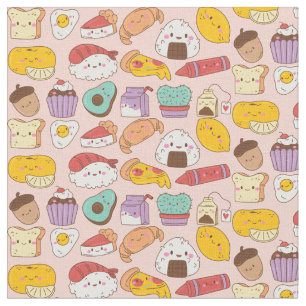 Kawaii Food Pattern Fabric
