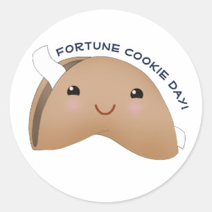 Kawaii Fortune Cookie Day Classic Round Sticker