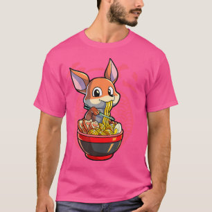 Kawaii Fox Eating Ramen Japanese Noodle Anime Fox T-Shirt