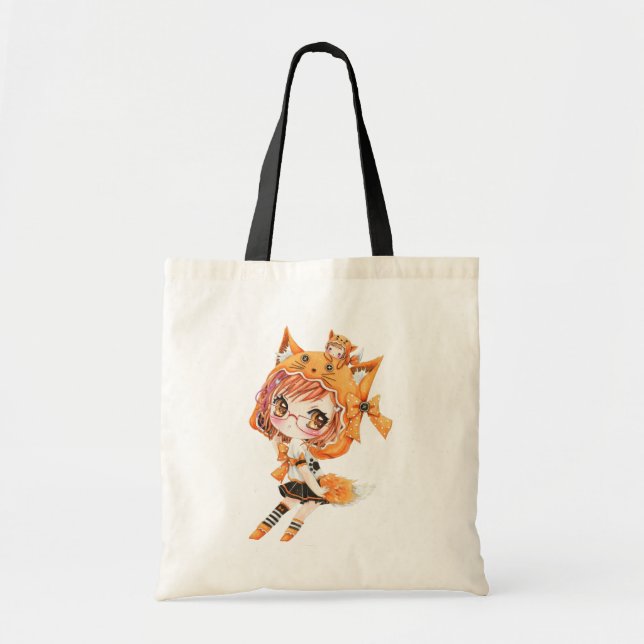 Kawaii fox girl tote bag (Front)