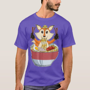 Kawaii Fox Japanese Ramen Noodles I Otaku Anime Fo T-Shirt