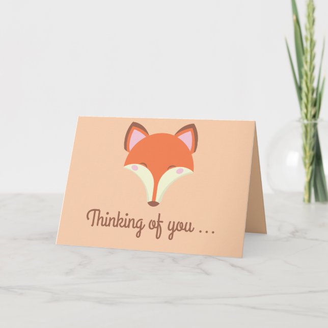 Kawaii Fox - Thinking of You Card (Front)