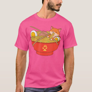 Kawaii Fox With Ramen T-Shirt