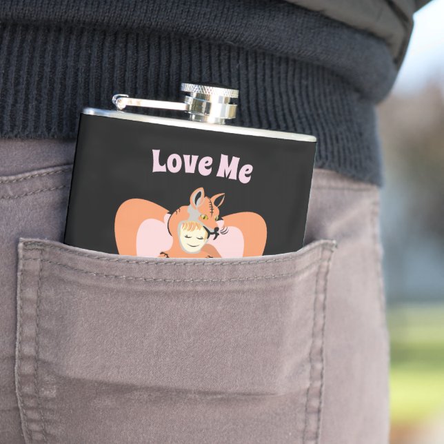 Kawaii Foxy Cosplay Love Heart Hip Flask (In Situ)