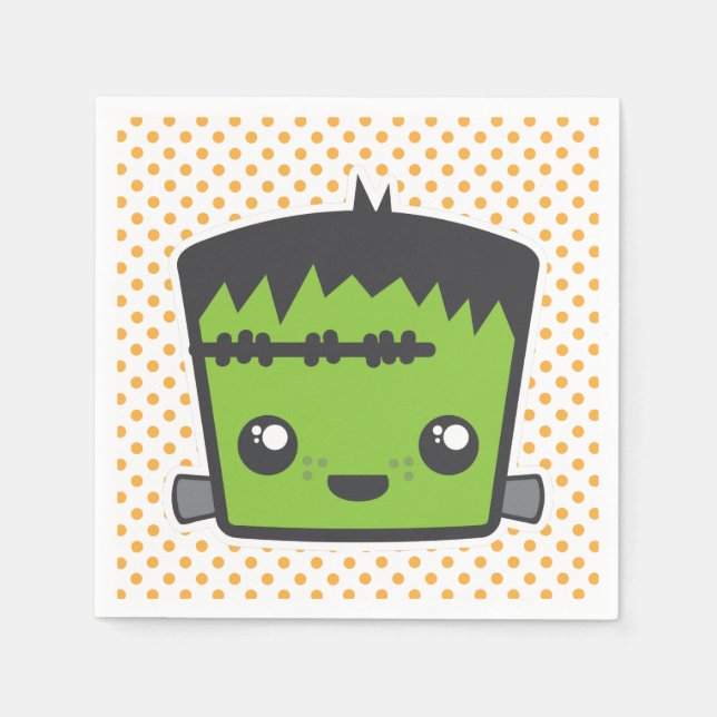 Kawaii Frankenstein Napkins (Front)