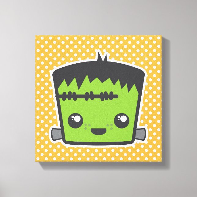 Kawaii Frankenstein Wrapped Canvas (Front)