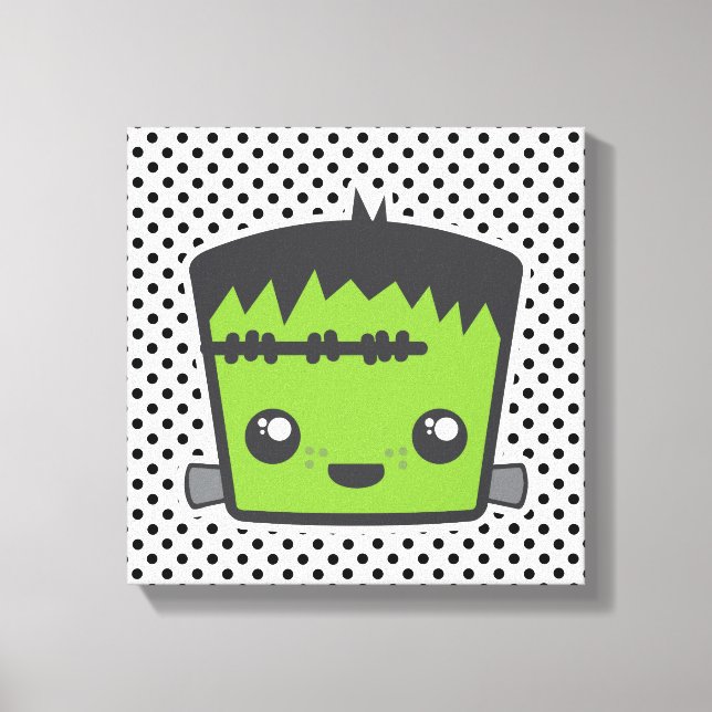 Kawaii Frankenstein Wrapped Canvas (Front)