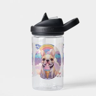 Kawaii French Bulldog Ice cream Rainbow Water Bottle