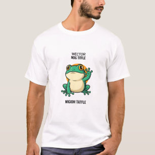 Kawaii Frog Adventures – Cute Smiling Frog Cartoon T-Shirt