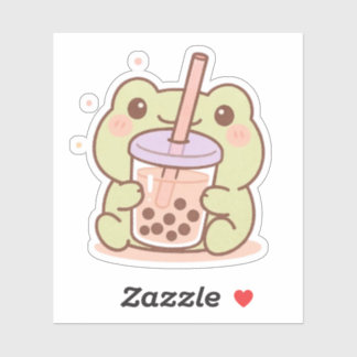 Kawaii Frog Boba Sticker