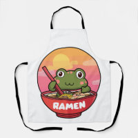 Kawaii frog eating ramen